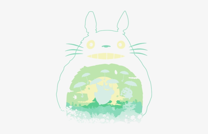 Totoro And His Umbrella - Illustration, transparent png download