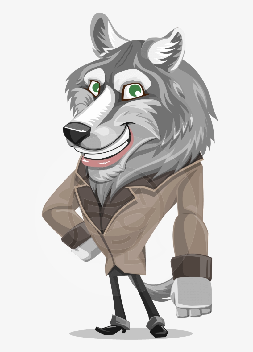 Wolf Cartoon Character In Business Clothes - Cartoon, transparent png download