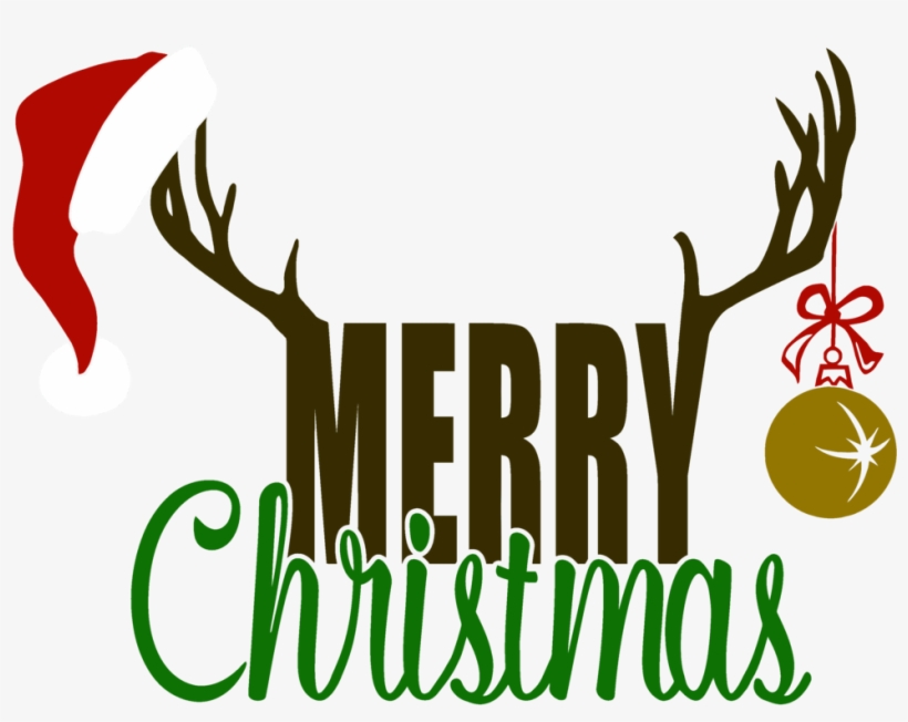 Merry Christmas Antlers, transparent png download