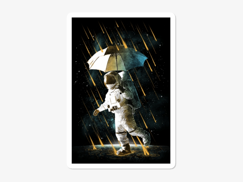 Meteor Shower In Space V2 - Astronaut Holding An Umbrella, transparent png download