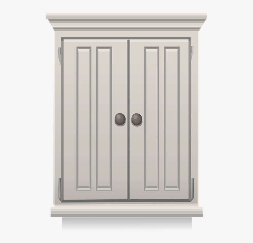 Cupboard Storage Cabinet Furniture Wood Wooden - White Cupboard Png, transparent png download