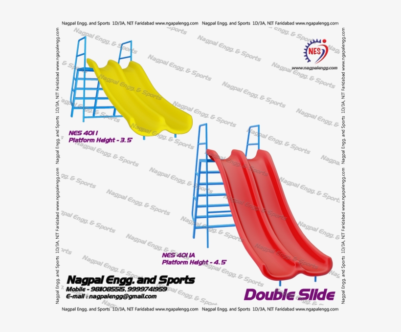 Nes 4011 Frp Double Slide - Playground, transparent png download