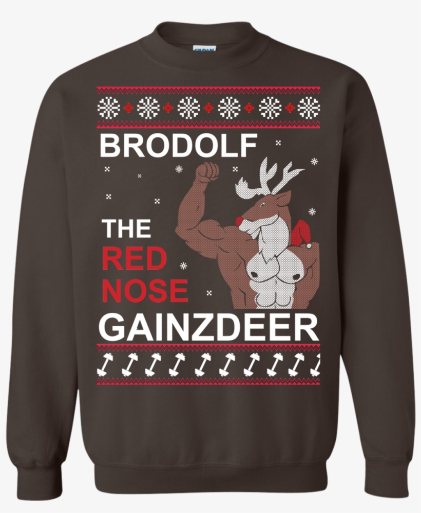 Image 312 Brodolf The Red Nose Gainzdeer Christmas - Sweater, transparent png download