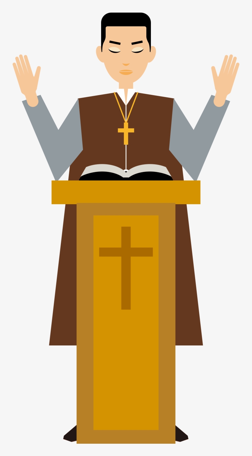 Image Royalty Free Library Cartoon Illustration Christian - Sacerdotes Dibujos Animados, transparent png download