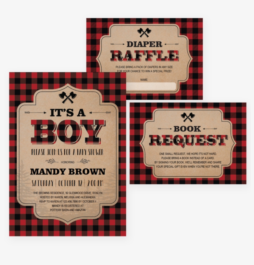 Plaid Clipart Lumberjack Baby - Baby Shower, transparent png download