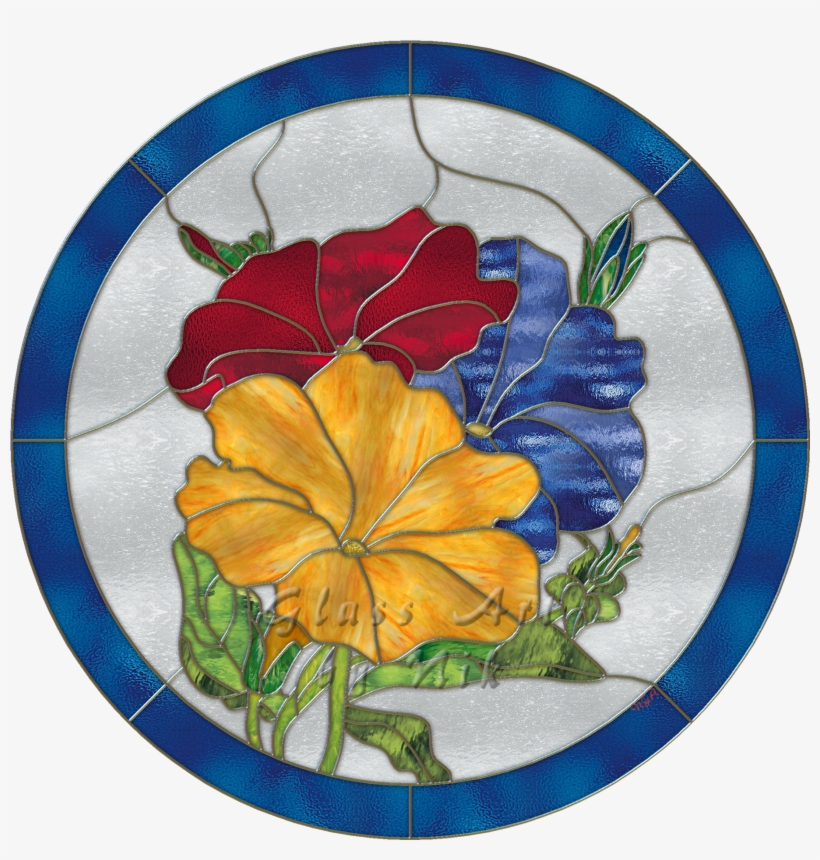 Stained Glass Art By Nik "petunias" Digital Glass Art - Anthurium, transparent png download