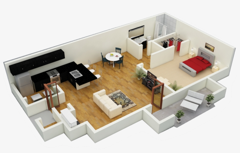 One Bedroom - Floor Plan, transparent png download