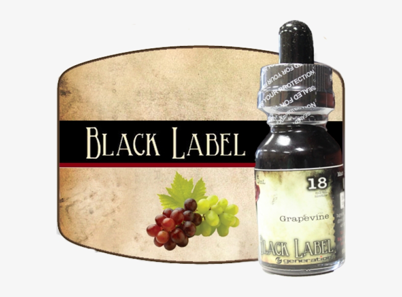 Black Label Grapevine- 15ml - Glass Bottle, transparent png download