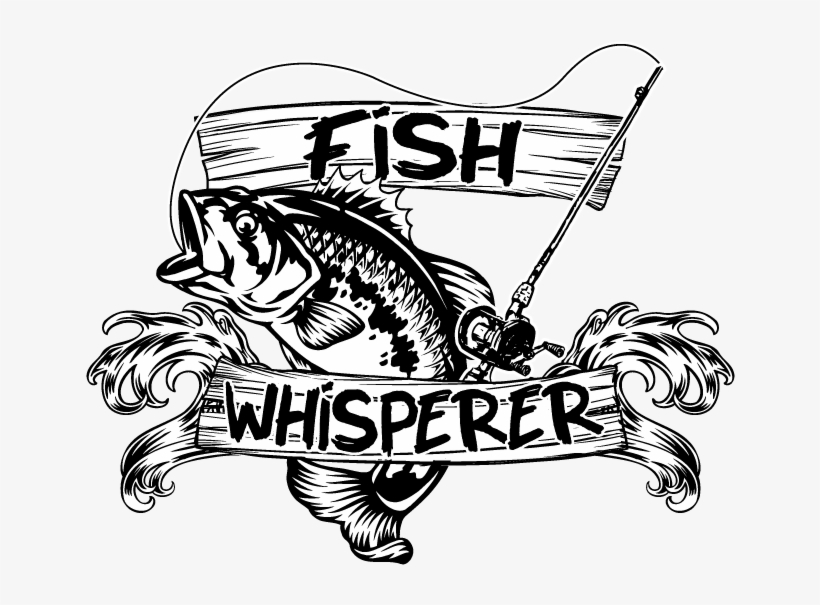 Fish Whisperer Fishing Humor Funny Rod Lures Boat Fisherman - Illustration, transparent png download
