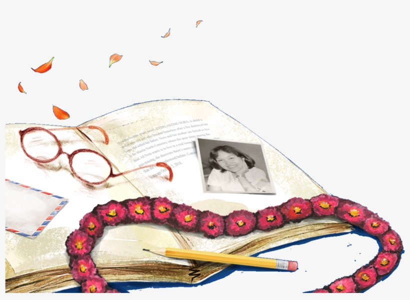 Opened Book, Glasses, Envelope, Pencil, Marie's Photo,, transparent png download