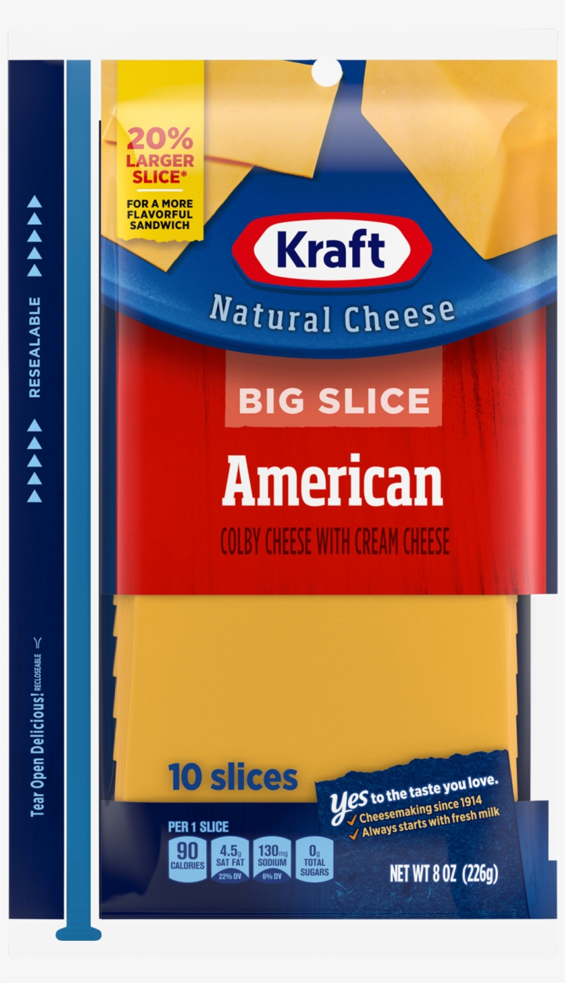 Kraft Big Slice Colby Cheese With Cream Cheese American,, transparent png download