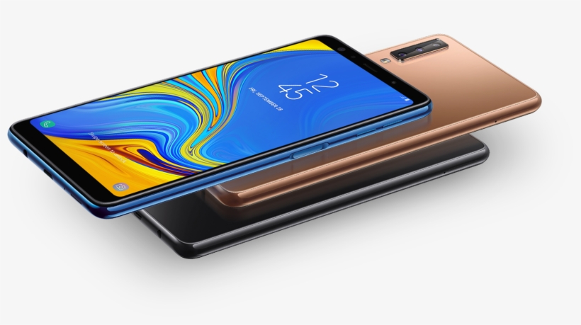 Samsung On Thursday Announced Triple Rear Camera Phone - Samsung Galaxy A7 2018 Gold Colour, transparent png download