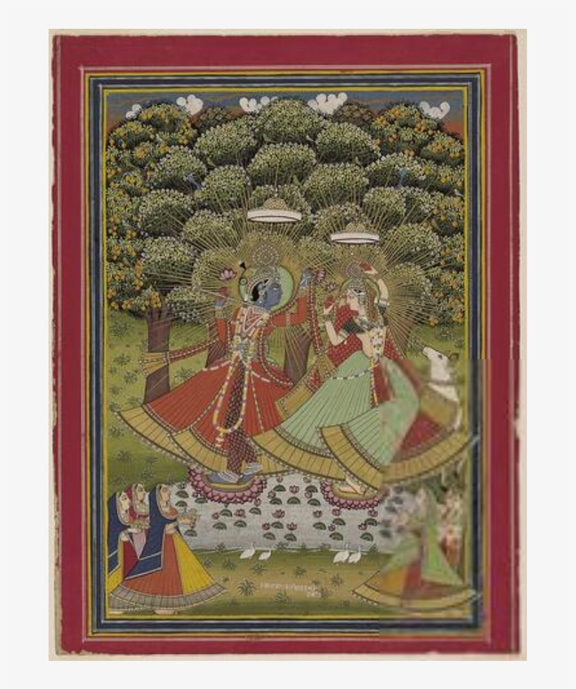 Ladies Worship Krishna And Radha -harinarayan - Picture Frame, transparent png download