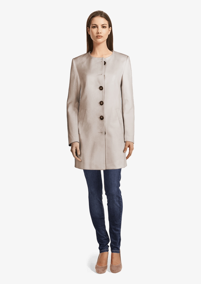 Collarless Coat - Coat Pant Women Png, transparent png download