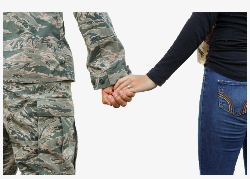 Military Men Holding Wife's Hand, transparent png download