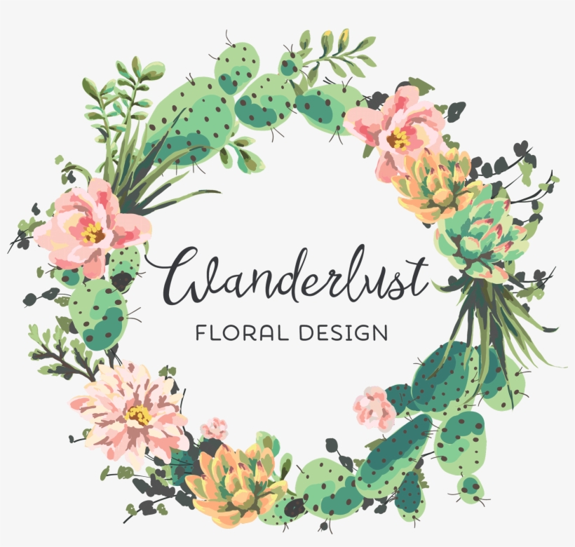 Wanderlust Floral Design - Cactus Wreath Design, transparent png download