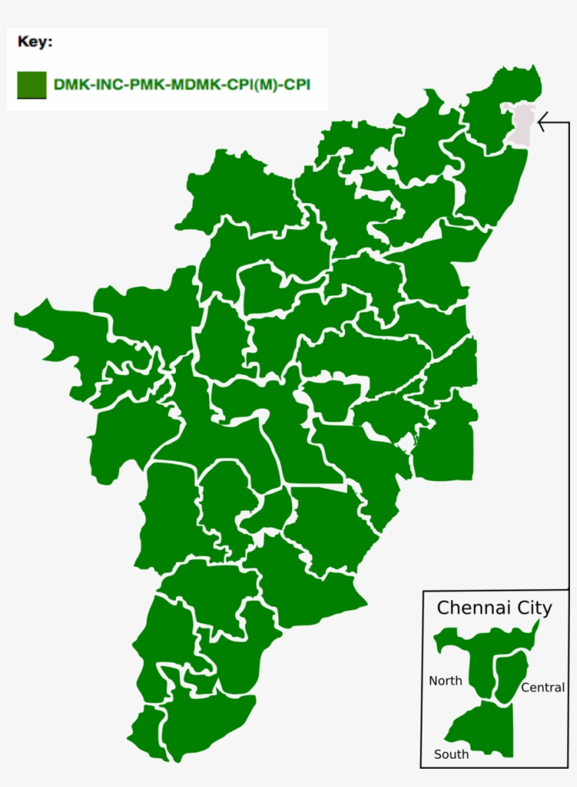 2004 Tamil Nadu Lok Sabha Election Map - Tamil Nadu Lok Sabha Constituencies Map, transparent png download