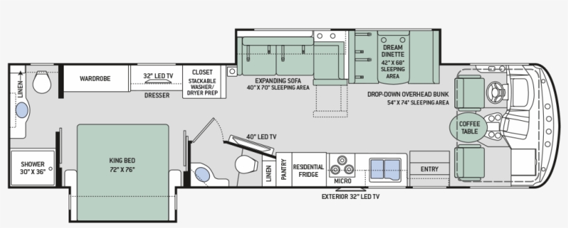 2017 Thor Hurricane 35m Floorplan - 2017 Thor Windsport 35m, transparent png download