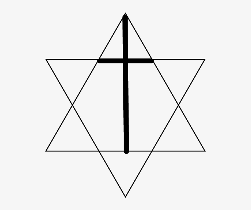 Cross Associated With Star Of David - Triangle, transparent png download