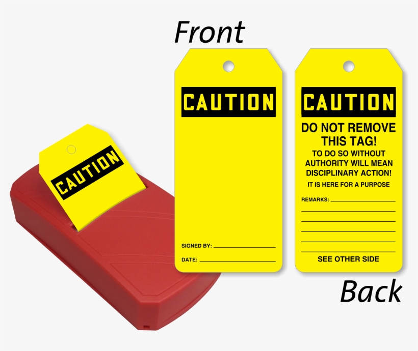 Blank Osha Caution Two-sided Safety Refill Quicktags™ - Parallel, transparent png download