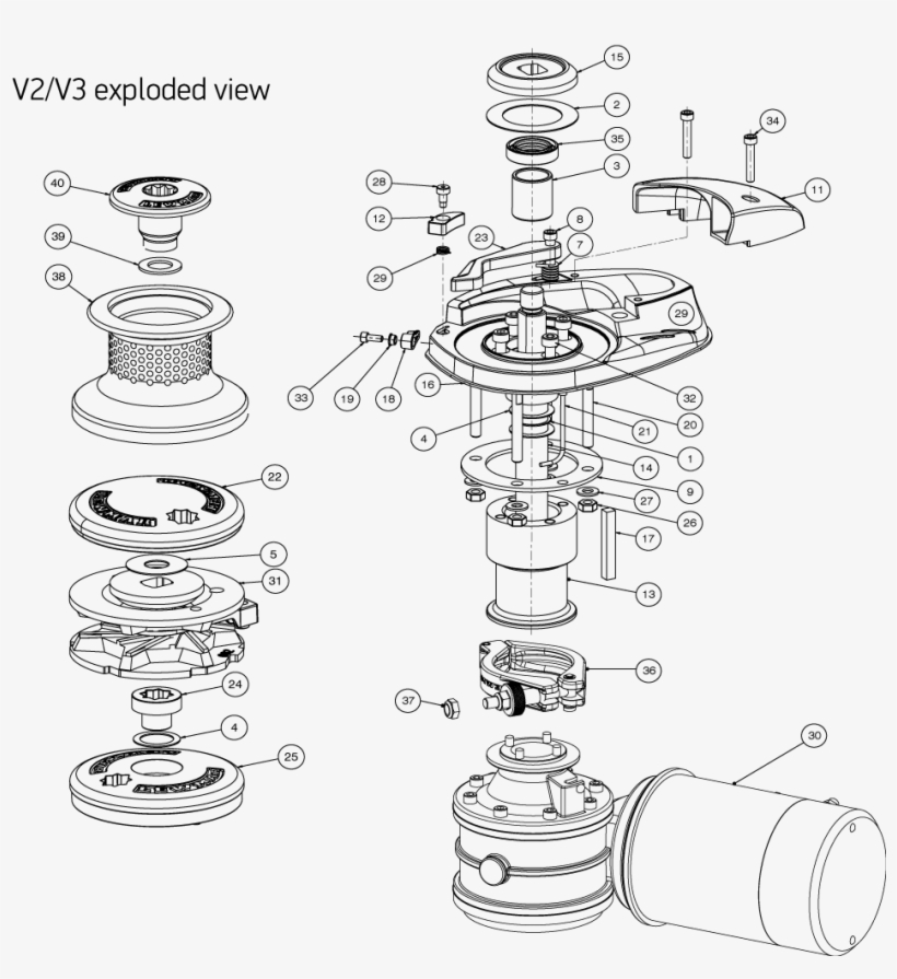 V1/v2/3 Top Nut - Technical Drawing, transparent png download