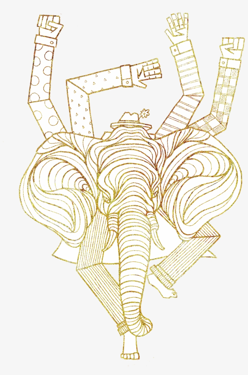 This Ganesha Inspired Elephant Captures Elements Of - Drawing, transparent png download