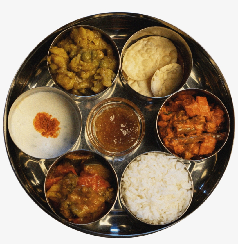 Kjúklinga Thali - 2 - - Puri, transparent png download