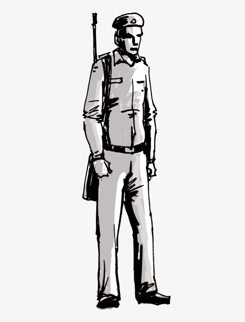 Overcrowded Prisons Aren't Just Short Of Space - Prison Guard Sketch, transparent png download