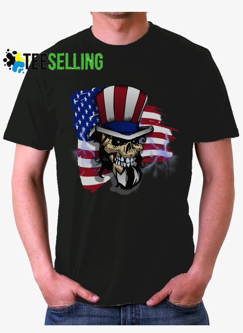 American Flag Skull T Shirt - Jim Morrison Mugshot T Shirt, transparent png download