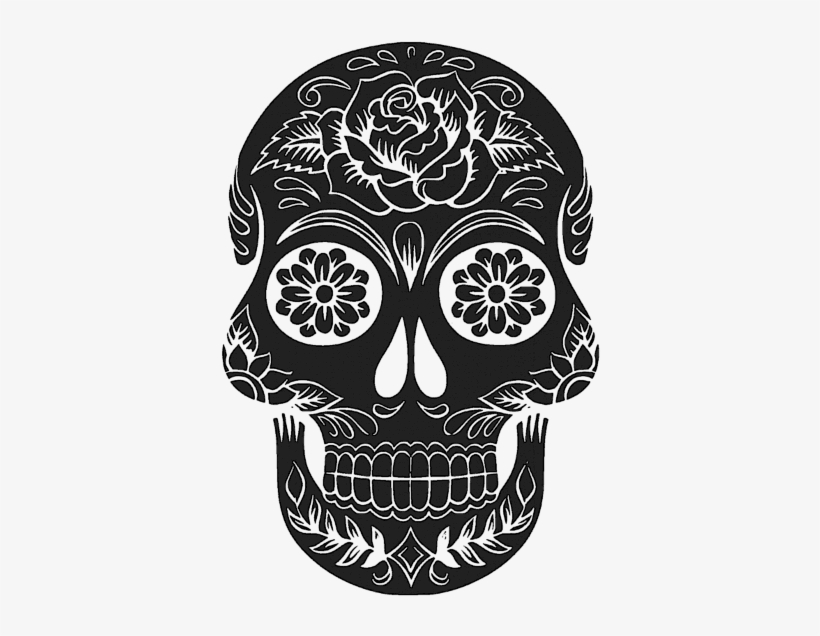 Day Of The Dead Black Ink By - Day Of The Dead Skull Public Domain, transparent png download
