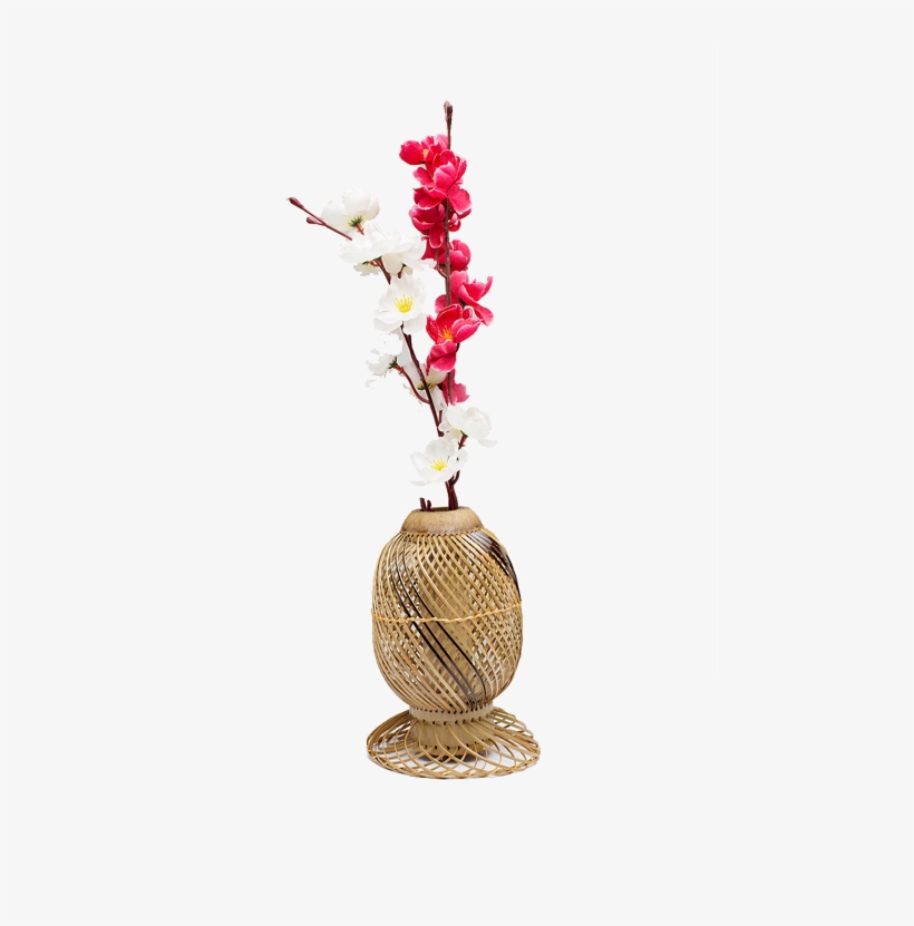 Handmade Cane Flower Vase - Artificial Flower, transparent png download