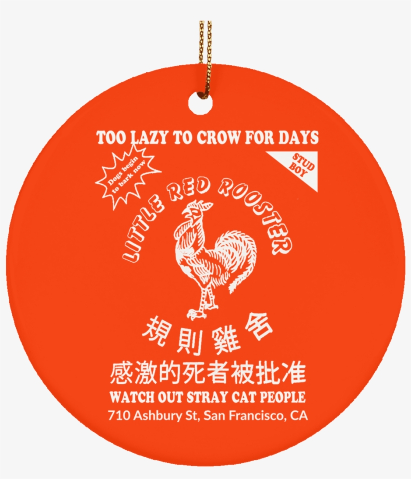 Little Red Rooster Christmas Tree Ornament - Sriracha Hot Sauce, transparent png download