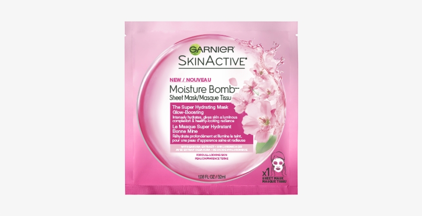 Skinactive Masks Sakura Glow Boosting New Front - Garnier Serum Mask Sakura White, transparent png download