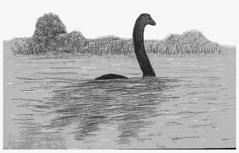 Loch Ness Monster Loch Ness Monster Filmed From Air - Monochrome, transparent png download