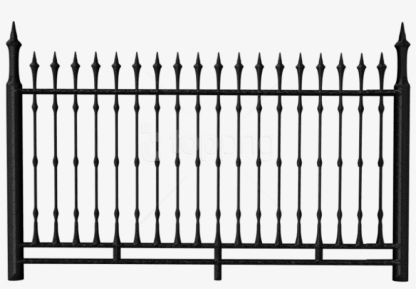 Free Png Download Transparent Black Iron Fence Clipart - Iron Fence Png, transparent png download