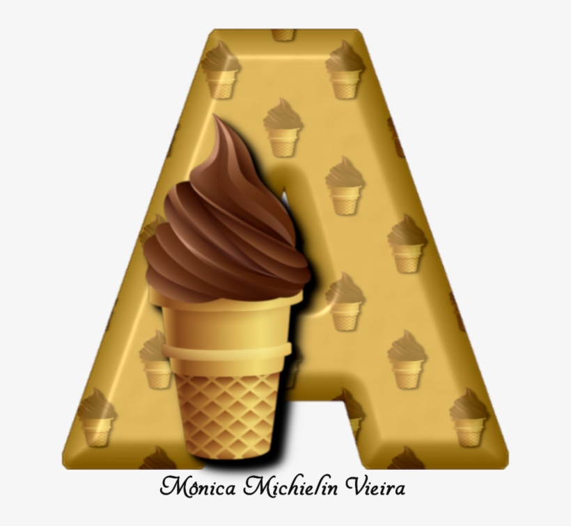 Alfabeto De Sorvete Com Textura Seamless Png - Ice Cream Cone, transparent png download