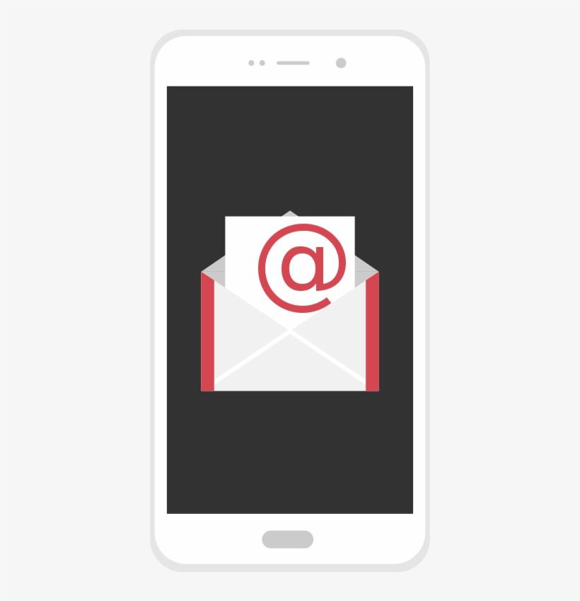 Email On Phone Flat Icon - Emblem, transparent png download