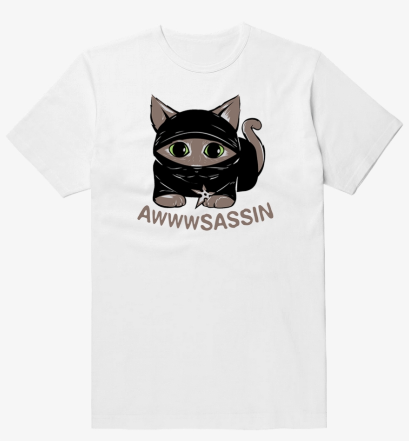Awwwsassin Cat Cute Funny T-shirt - T-shirt, transparent png download