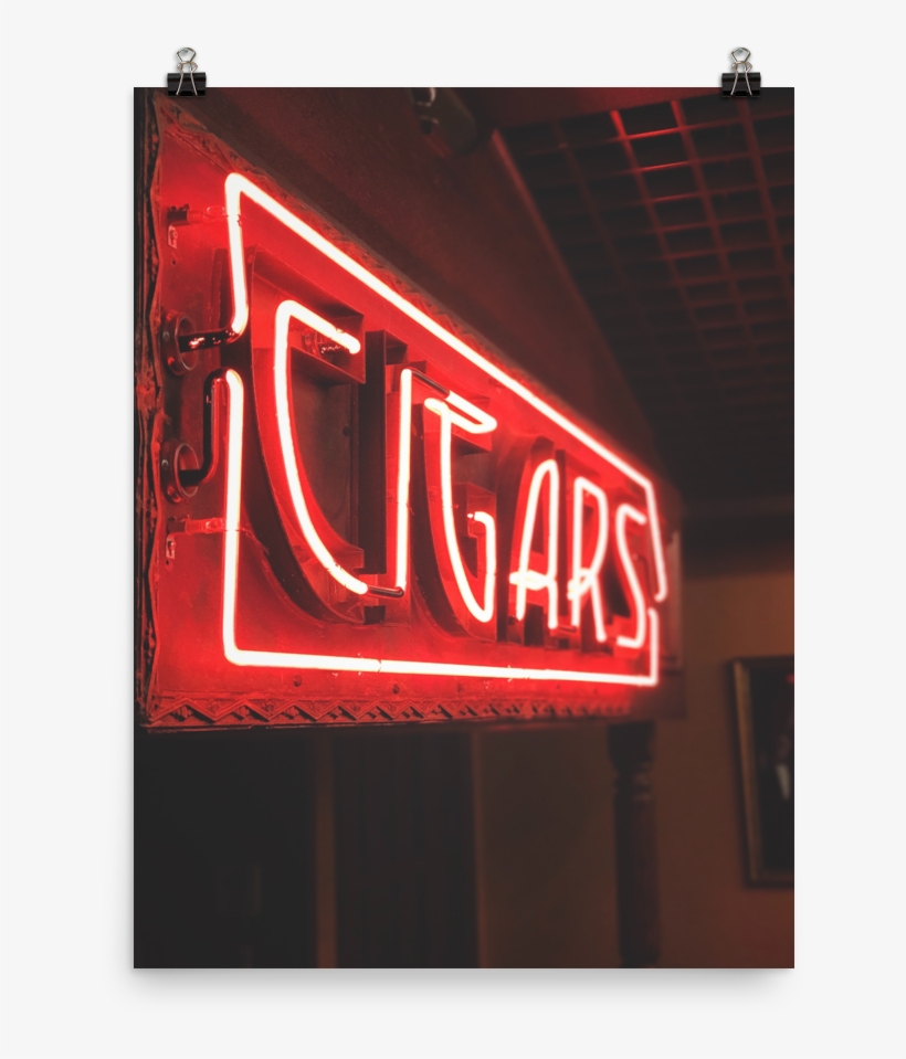 Neon Cigar Sign Poster Located In Vegas - Cigars, transparent png download
