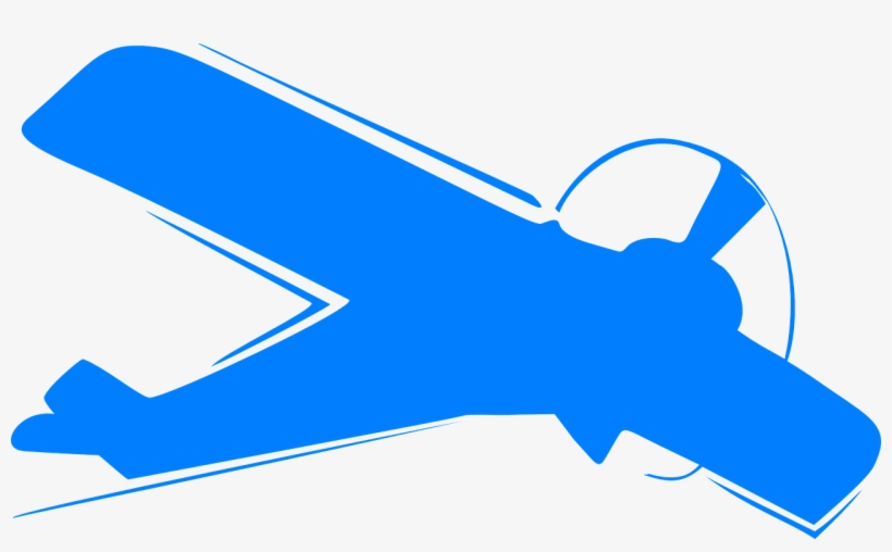 Vector Graphics, - Blue Plane Silhouette, transparent png download