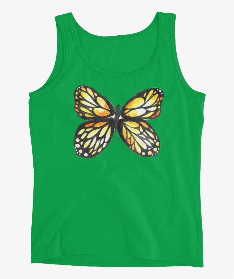 Black & Yellow Butterfly Ladies - Shirt, transparent png download