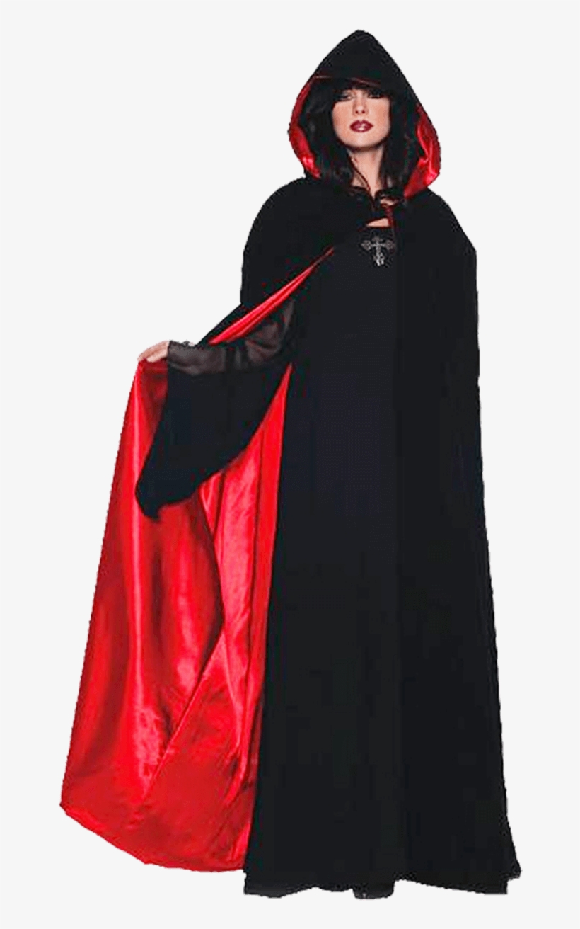 Black/red Deluxe Velvet Cape - Black And Red Cape Costumes, transparent png download