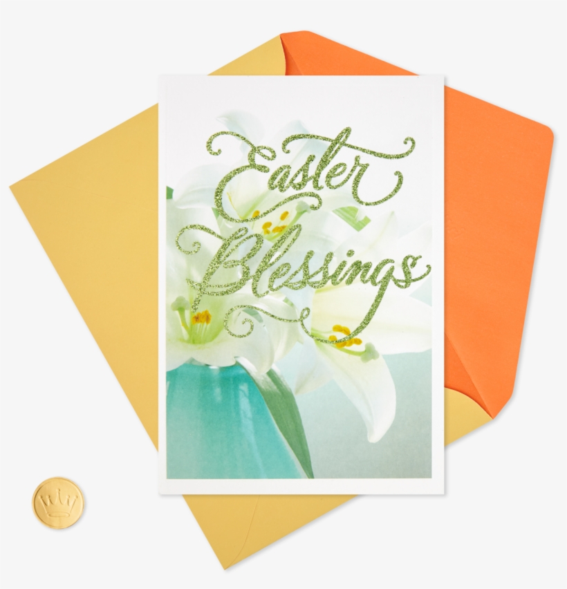 White Lily Religious Easter Card - Greeting Card, transparent png download