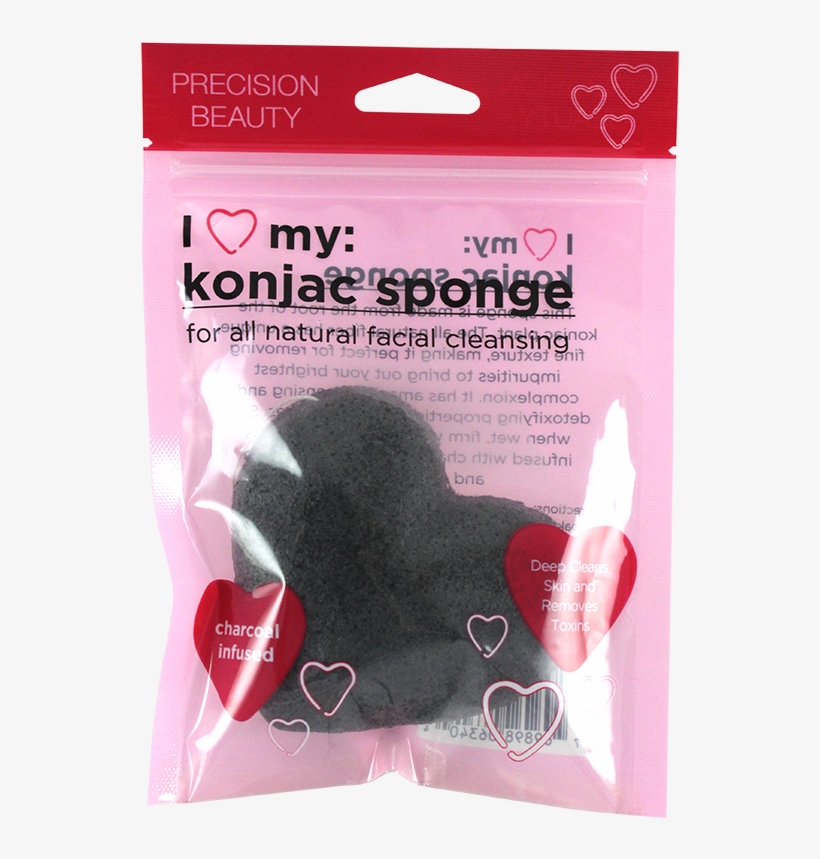 Bamboo Charcoal Infused Heart Shaped Konjac Sponge - Glitter, transparent png download