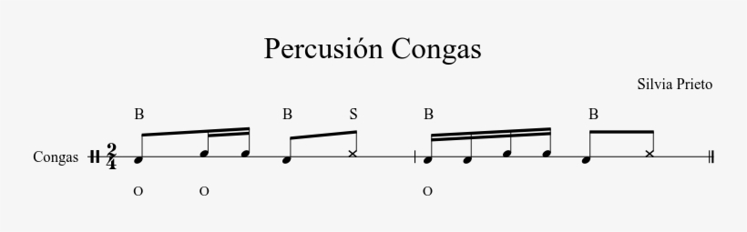 Percusión Congas Sheet Music Composed By Silvia Prieto - Sheet Music, transparent png download