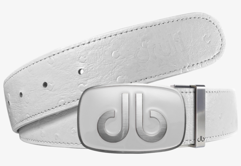 White Ostrich Texture Leather Strap With Db Classic - Belt, transparent png download