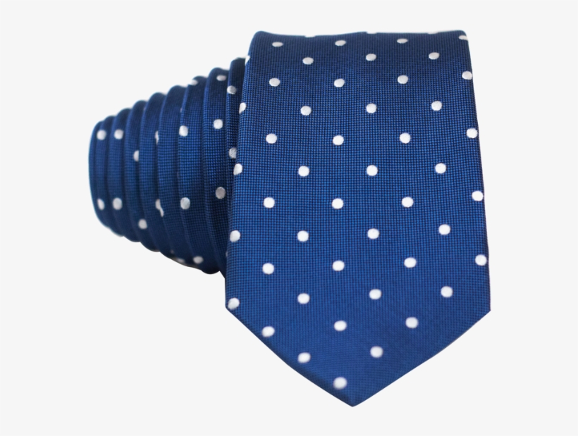 Classic Blue And White Dot Necktie - Polka Dot, transparent png download