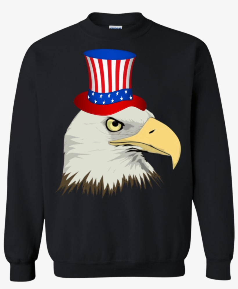 Fun Eagle American Flag Hat Uncle Sam T Shirt 4th Of - Ford Christmas Sweater, transparent png download