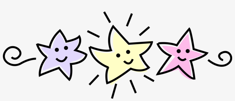 Vector Illustration Of Anthropomorphic Happy Stars - Cartoon, transparent png download