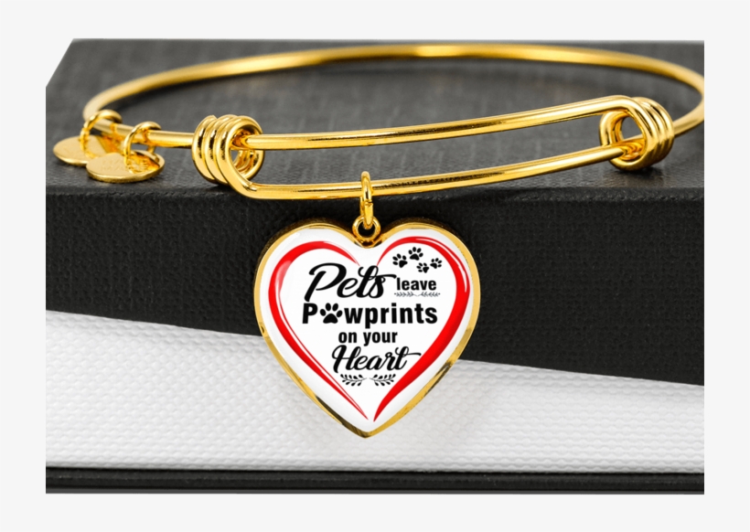 Pets Leave Pawprints On Your Heart Bangle - Bracelet, transparent png download